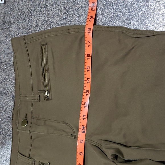 Michael Kors Olive Green Gold Zipper Cuff Pants Size 6 - Picture 9 of 16